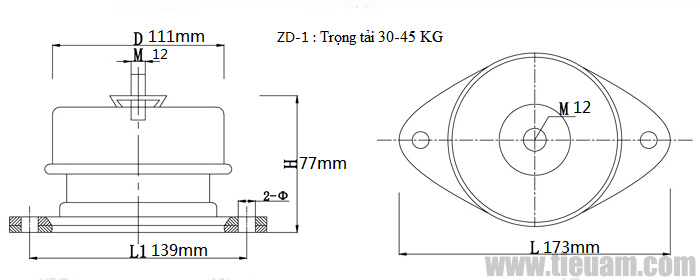 Đệm lò xo giảm chấn chống rung, chống ồn máy 1